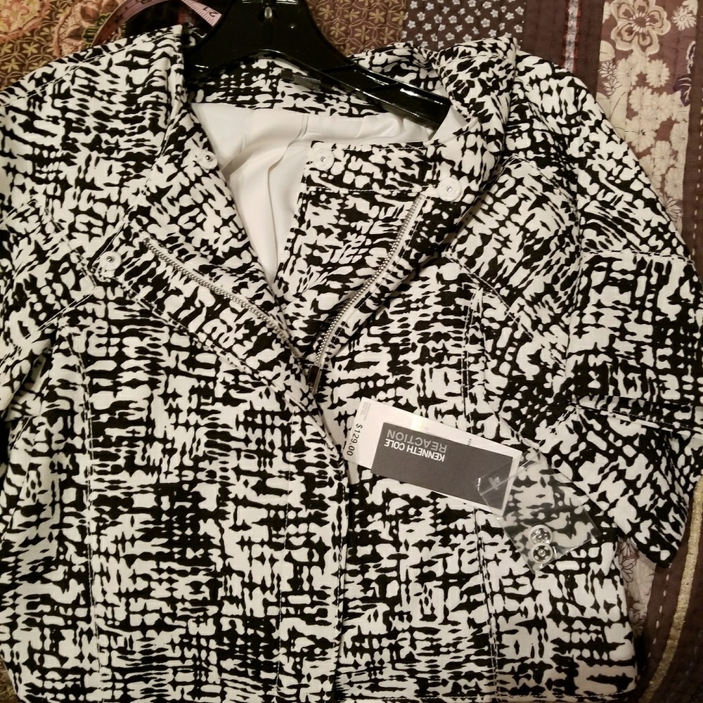 Kenneth Cole Reaction zip waist jacket sz 4 NWT